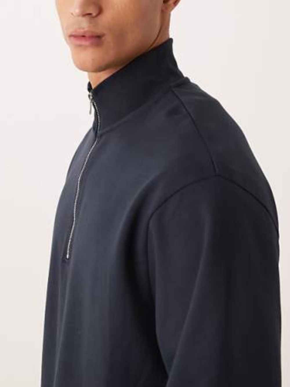 GAP Men's Navy Quarter Zip  Sweater with Elbow Patches
